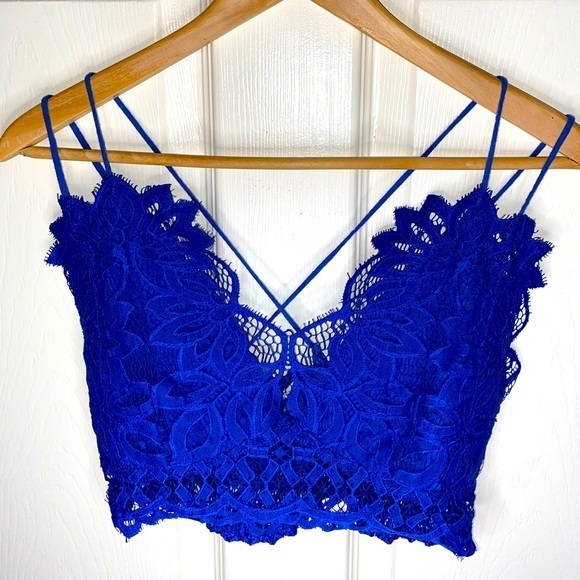 Peach Love California Other - Peach Love California Lace Bralette – Royal Blue – Size Large Boho